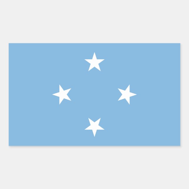 Sticker Rectangulaire Drapeau des États fédérés de Micronésie (Devant)