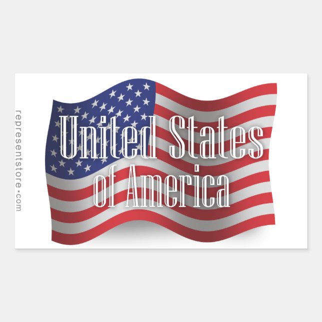 Sticker Rectangulaire Drapeau des États-Unis (Devant)