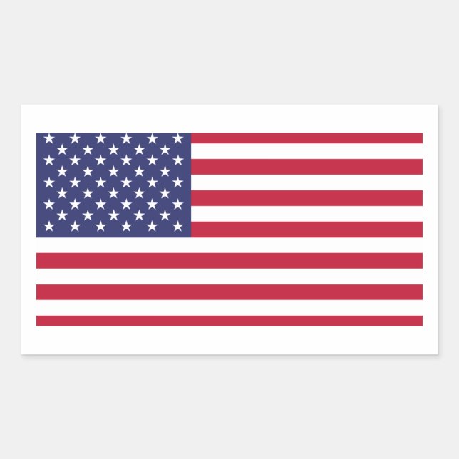 Sticker Rectangulaire Drapeau des États-Unis d'Amérique (Devant)