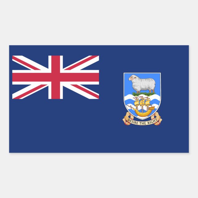 Sticker Rectangulaire Drapeau des îles Falkland (Devant)