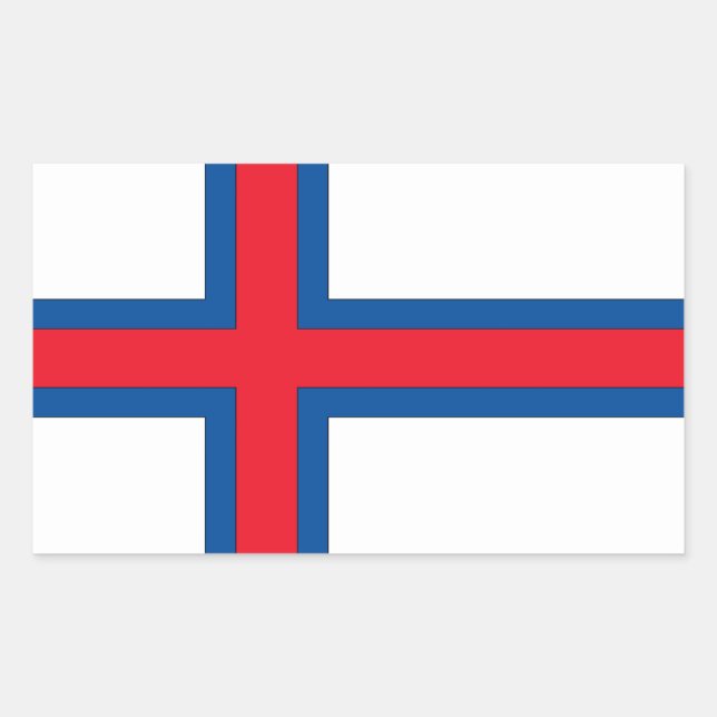 Sticker Rectangulaire Drapeau des îles Féroé (Devant)