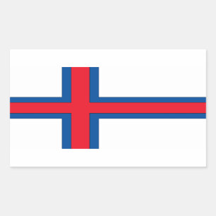 Sticker Rectangulaire Drapeau des îles Féroé