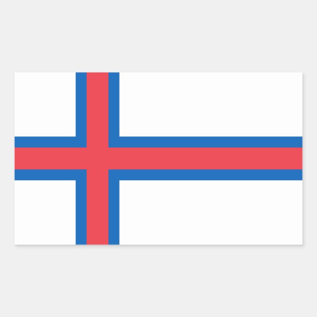 Sticker Rectangulaire Drapeau des îles Féroé (Devant)