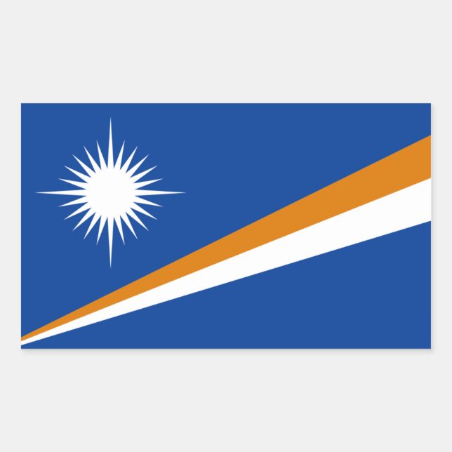 Sticker Rectangulaire Drapeau des Îles Marshall/Marshallese (Devant)