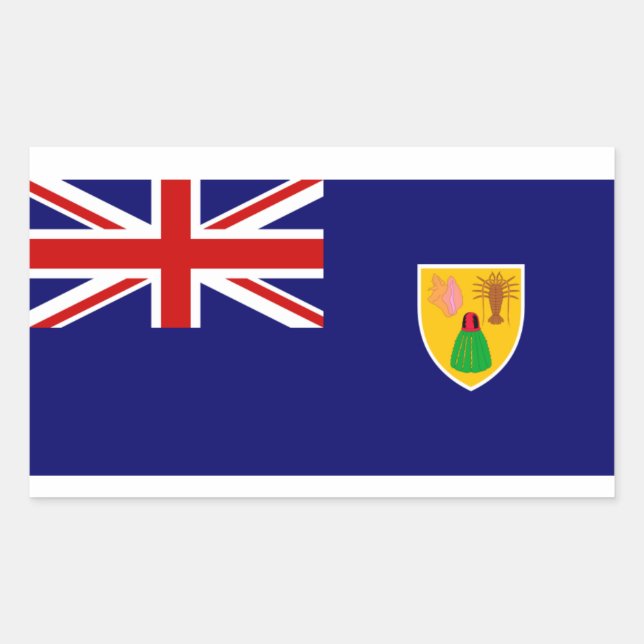 Sticker Rectangulaire Drapeau des îles Turques et Caïques (Devant)