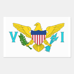 Sticker Rectangulaire Drapeau des îles Vierges américaines