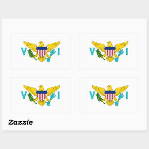 Sticker Rectangulaire Drapeau des îles Vierges américaines