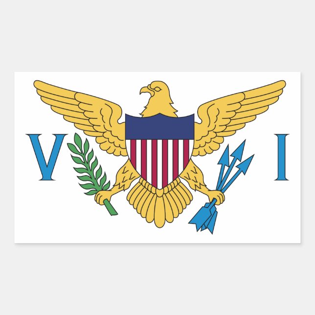 Sticker Rectangulaire Drapeau des îles Vierges américaines (Devant)
