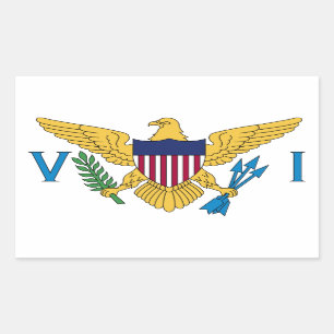 Sticker Rectangulaire Drapeau des îles Vierges américaines