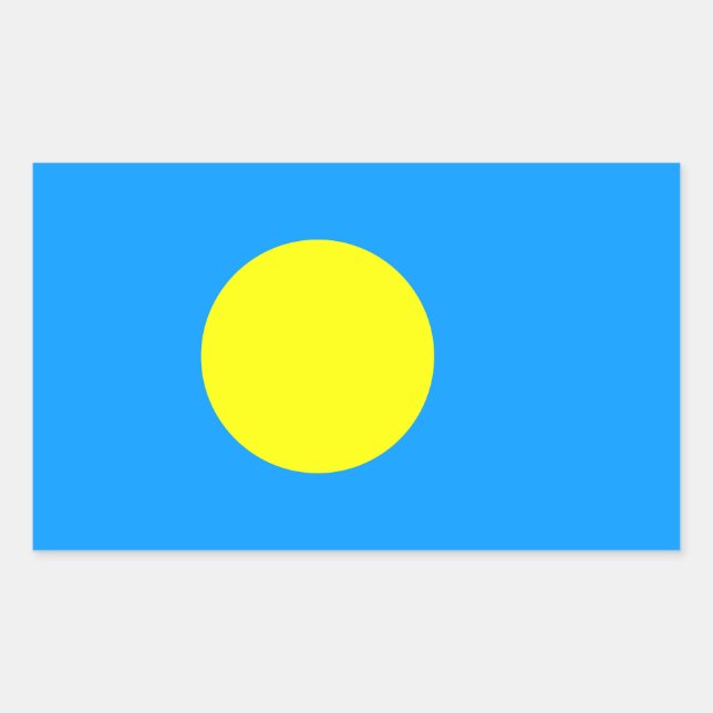 Sticker Rectangulaire Drapeau des Palaos (Devant)