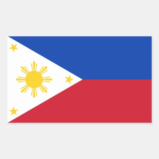 Sticker Rectangulaire Drapeau des Philippines (Devant)