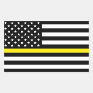 Sticker Rectangulaire Drapeau des répartiteurs de la ligne jaune fine