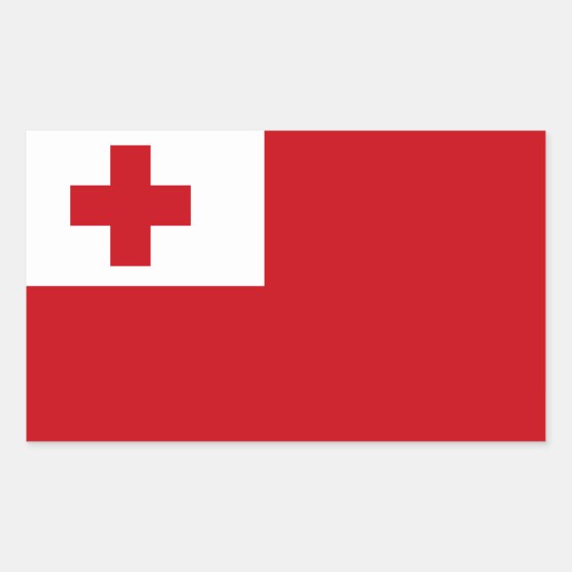 Sticker Rectangulaire Drapeau des Tonga (Devant)