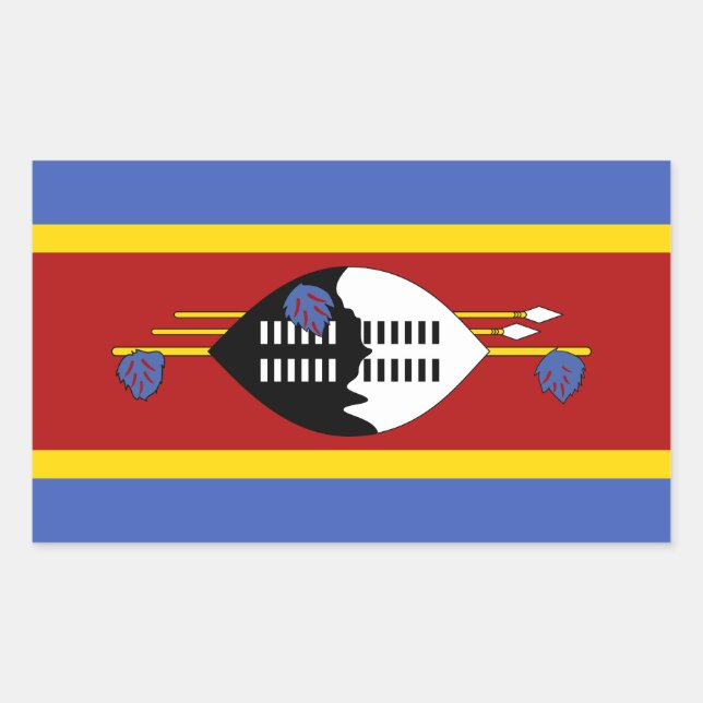 Sticker Rectangulaire Drapeau d'Eswatini (Devant)