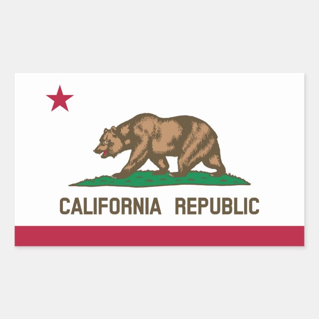 Sticker Rectangulaire Drapeau d'État de Californie (Devant)