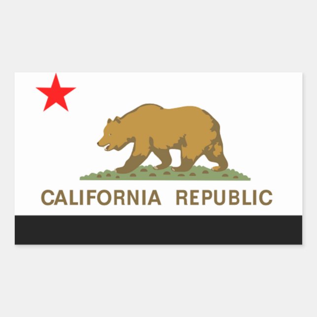 Sticker Rectangulaire Drapeau d'État de Californie (Devant)