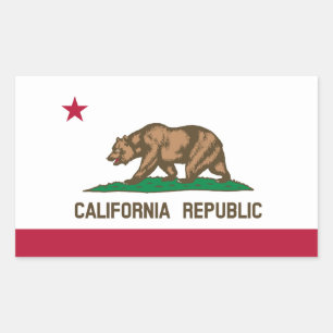 Sticker Rectangulaire Drapeau d'État de Californie classique