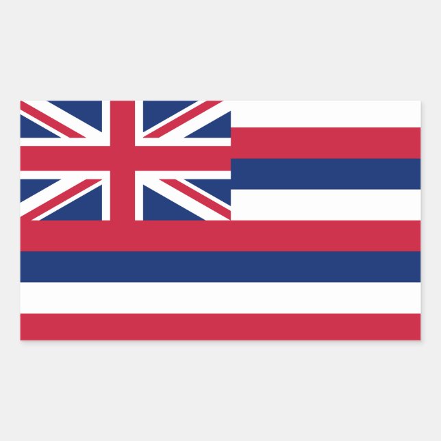 Sticker Rectangulaire Drapeau d'État d'Hawaii (Devant)