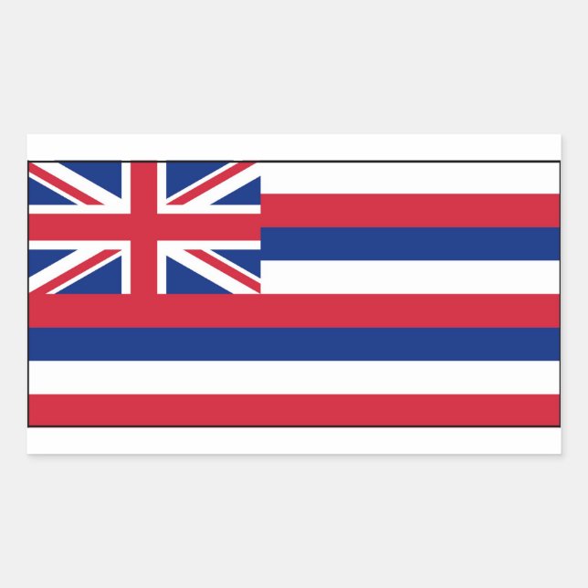Sticker Rectangulaire Drapeau d'État d'Hawaii (Devant)