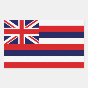 Sticker Rectangulaire Drapeau d'État d'Hawaii