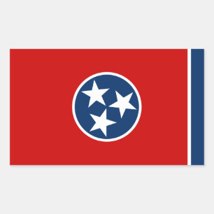 Sticker Rectangulaire Drapeau d'état du Tennessee