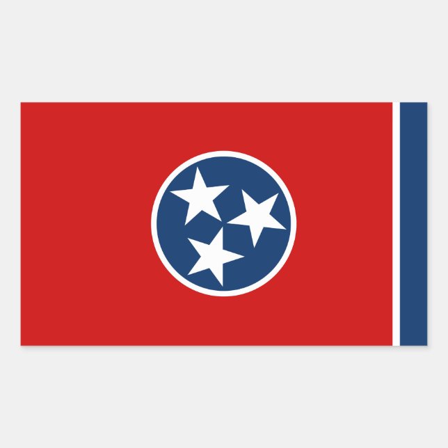 Sticker Rectangulaire Drapeau d'état du Tennessee (Devant)