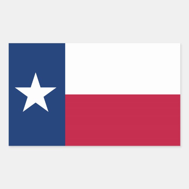 Sticker Rectangulaire Drapeau d'état du Texas - couleur authentique de h (Devant)