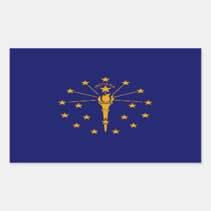 Sticker Rectangulaire Drapeau d'état Indiana