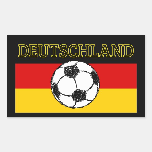 STICKER RECTANGULAIRE DRAPEAU DEUTSCHLAND | FOOTBALL (Devant)