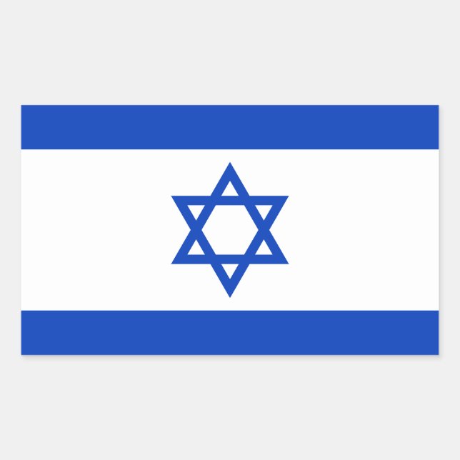 Sticker Rectangulaire Drapeau d'Israël (Devant)