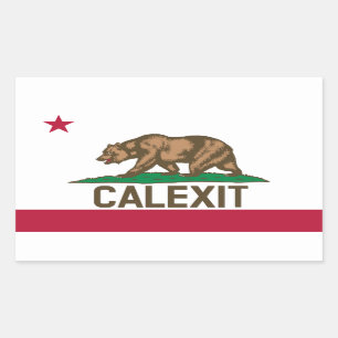Sticker Rectangulaire Drapeau d'ours de CALEXIT la Californie