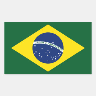 Sticker Rectangulaire Drapeau du Brésil