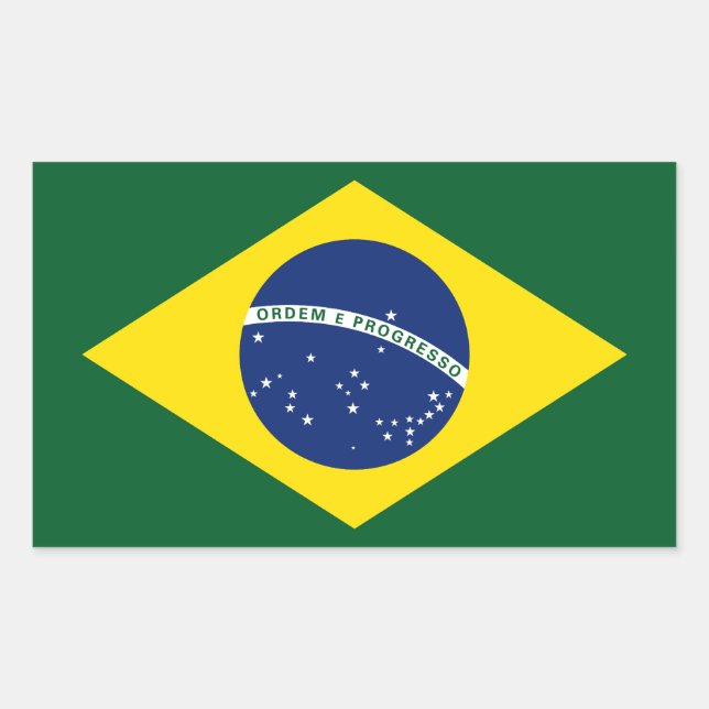 Sticker Rectangulaire Drapeau du Brésil (Devant)