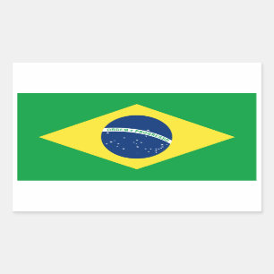 Sticker Rectangulaire drapeau du Brésil