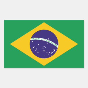 Sticker Rectangulaire Drapeau du Brésil