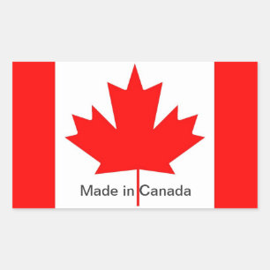 Sticker Rectangulaire Drapeau du Canada, fabriqué au Canada