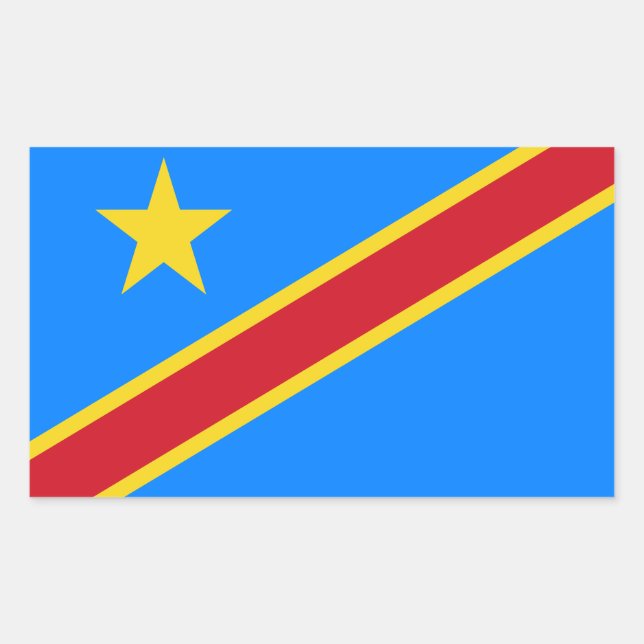Sticker Rectangulaire Drapeau du Congo Kinshasa (Devant)