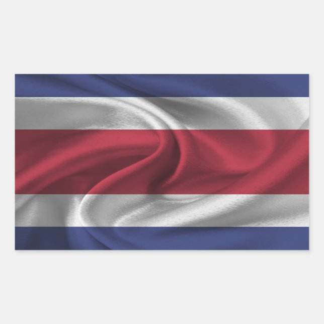 Sticker Rectangulaire Drapeau du Costa Rica (Devant)