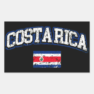 Sticker Rectangulaire Drapeau du Costa Rica