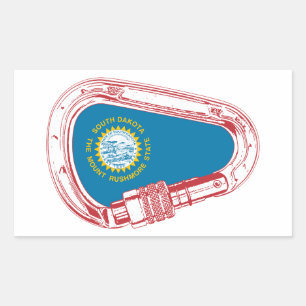 Sticker Rectangulaire Drapeau du Dakota du Sud Escalade carabiner