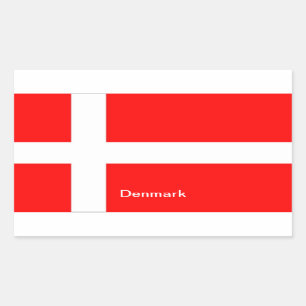 Sticker Rectangulaire Drapeau du Danemark