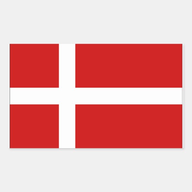 Sticker Rectangulaire Drapeau du Danemark (Devant)