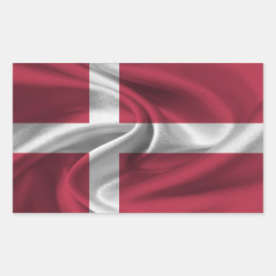 Sticker Rectangulaire Drapeau du Danemark