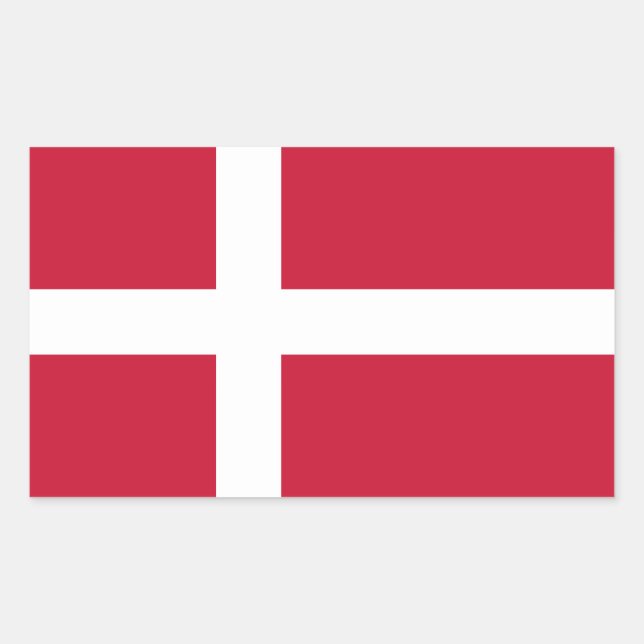 Sticker Rectangulaire Drapeau du Danemark (Devant)