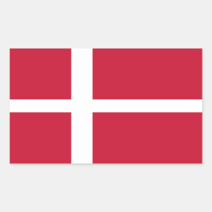 Sticker Rectangulaire Drapeau du Danemark