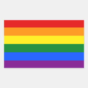 Sticker Rectangulaire Drapeau du Gay pride arc-en-ciel LGBT