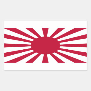 Sticker Rectangulaire Drapeau du Japon Soleil Levant