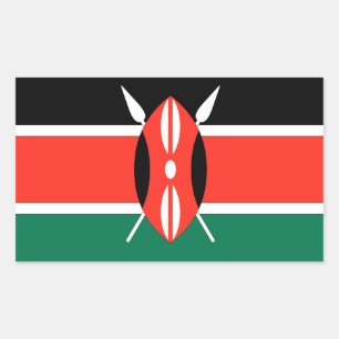 Sticker Rectangulaire Drapeau du Kenya