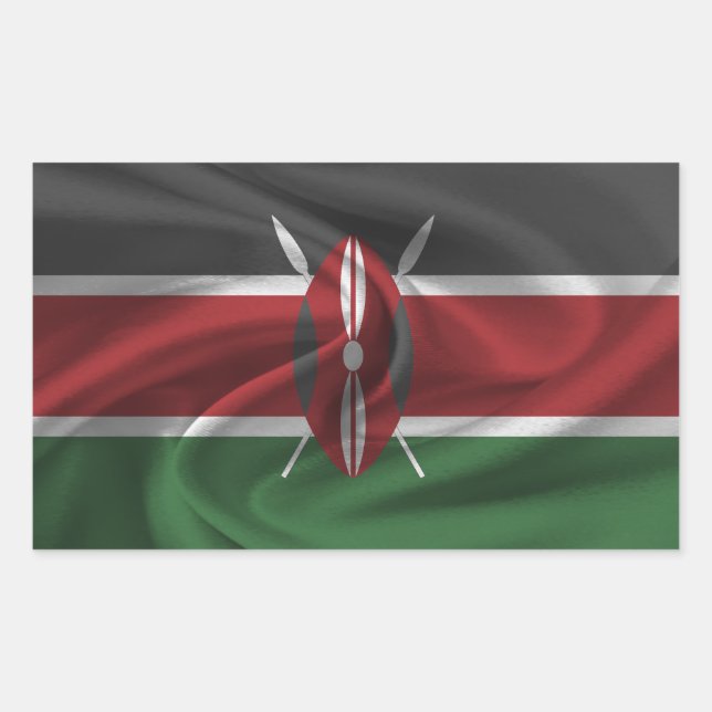 Sticker Rectangulaire Drapeau du Kenya (Devant)