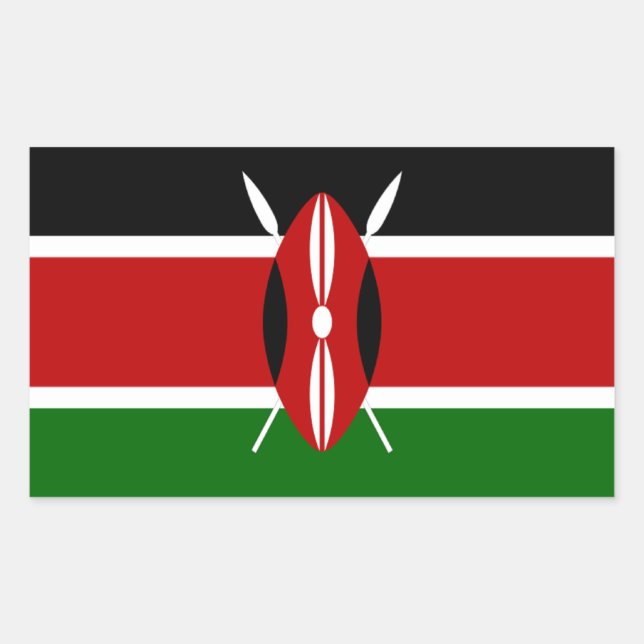 Sticker Rectangulaire Drapeau du Kenya (Devant)
